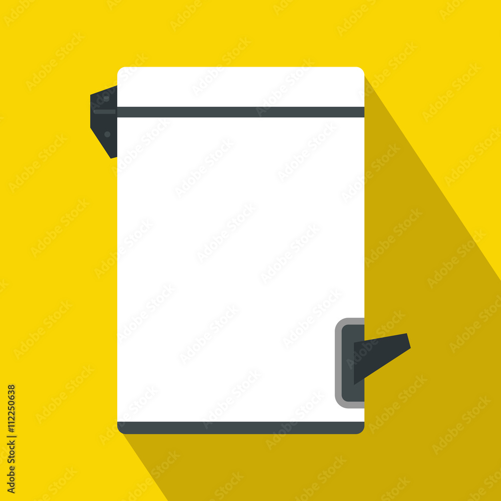 Trash bin with tilting lid icon, flat style Trash bin with tilting lid icon, flat style