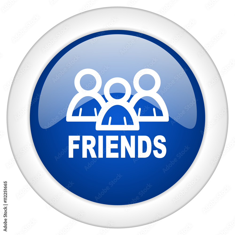 friends icon, circle blue glossy internet button, web and mobile app illustration friends icon, circle blue glossy internet button, web and mobile app illustration