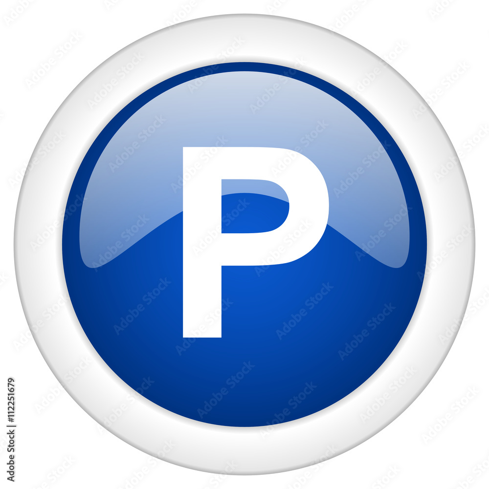 parking icon, circle blue glossy internet button, web and mobile app illustration parking icon, circle blue glossy internet button, web and mobile app illustration