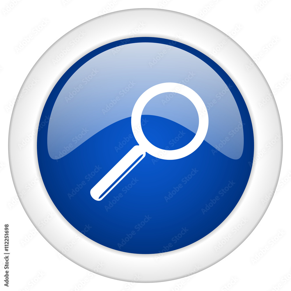 search icon, circle blue glossy internet button, web and mobile app illustration search icon, circle blue glossy internet button, web and mobile app illustration