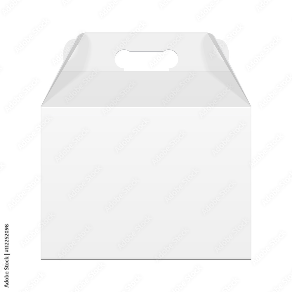 White Cardboard Carry Box Packaging For Food T Or Other Products