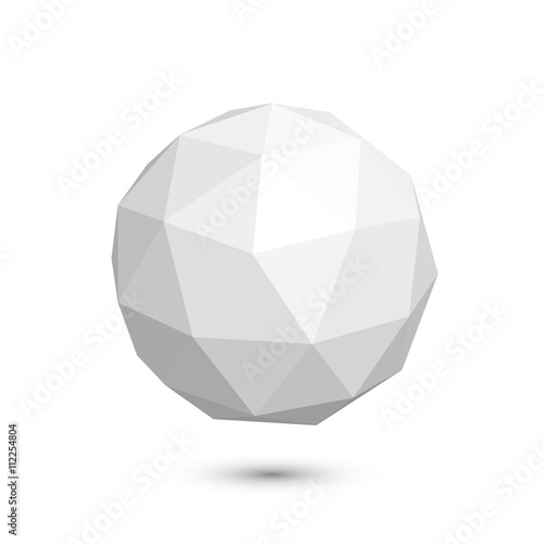 polygonal sphere icon on a white background, Vector illustration
