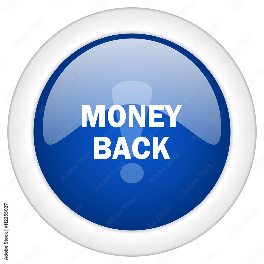 money back icon, circle blue glossy internet button, web and mobile app illustration money back icon, circle blue glossy internet button, web and mobile app illustration