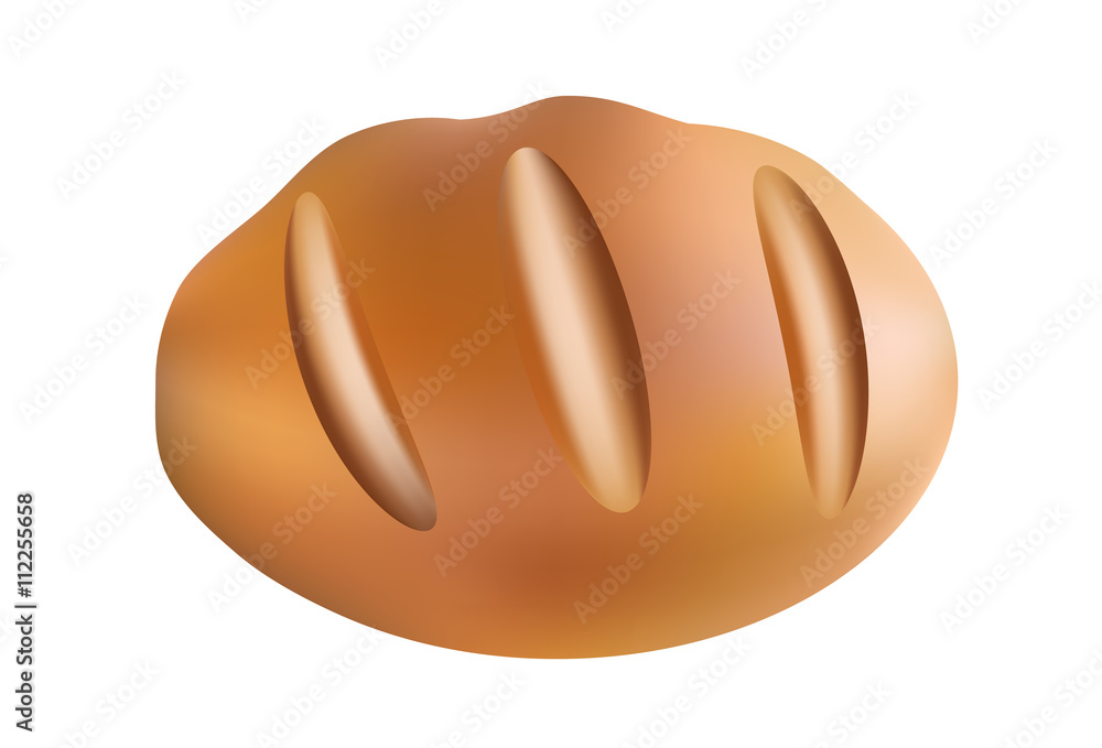 French bread on white background French bread on white background