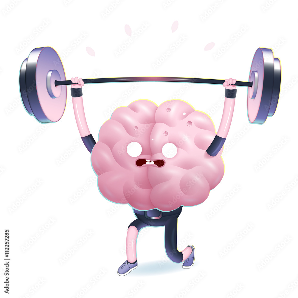 Train your brain series - the vector illustration of training brain activity, weightlifting. Part of a Brain collection. Train your brain series - the vector illustration of training brain activity, weightlifting. Part of a Brain collection.