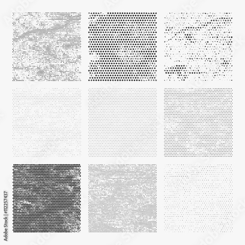 Set of distressed halftone textures.