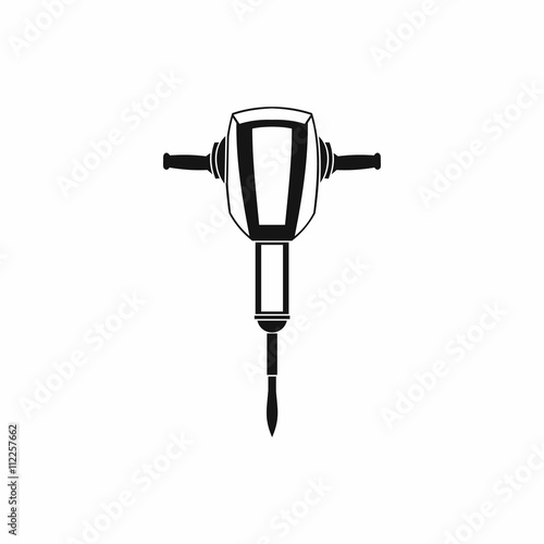 Pneumatic plugger hammer icon, simple style