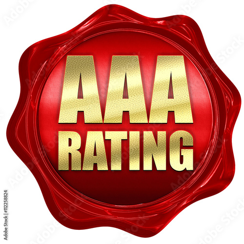 aaa rating, 3D rendering, a red wax seal photo