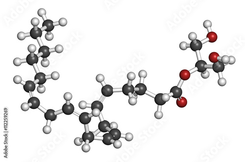 2-Arachidonoylglycerol (2-AG) endocannabinoid neurotransmitter molecule. photo