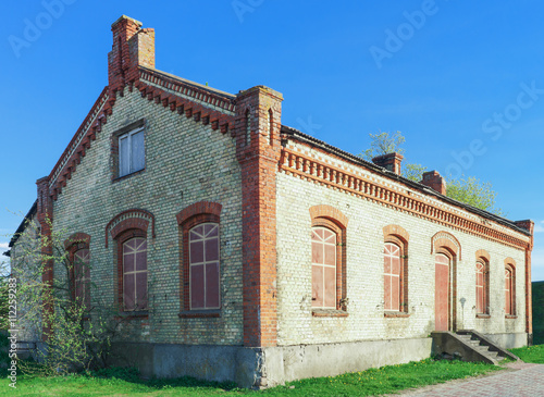 Old building made of brick in Ventspils in Latvia