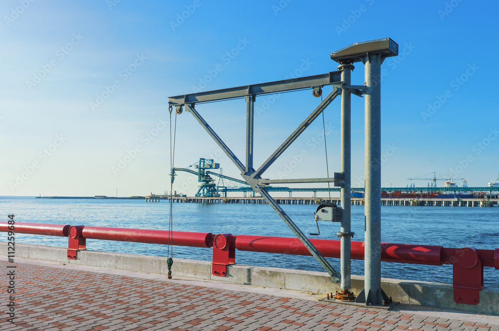 Lifting Crane at Venta River in Ventspils Lifting Crane at Venta River in Ventspils