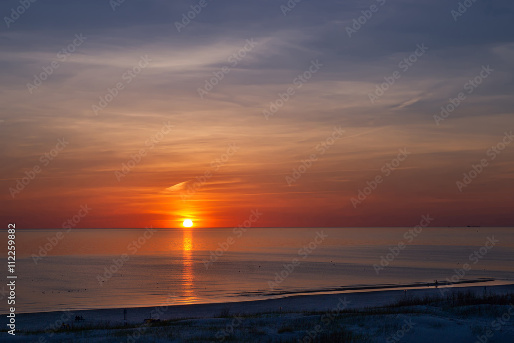 Sunset at the beach in Ventspils