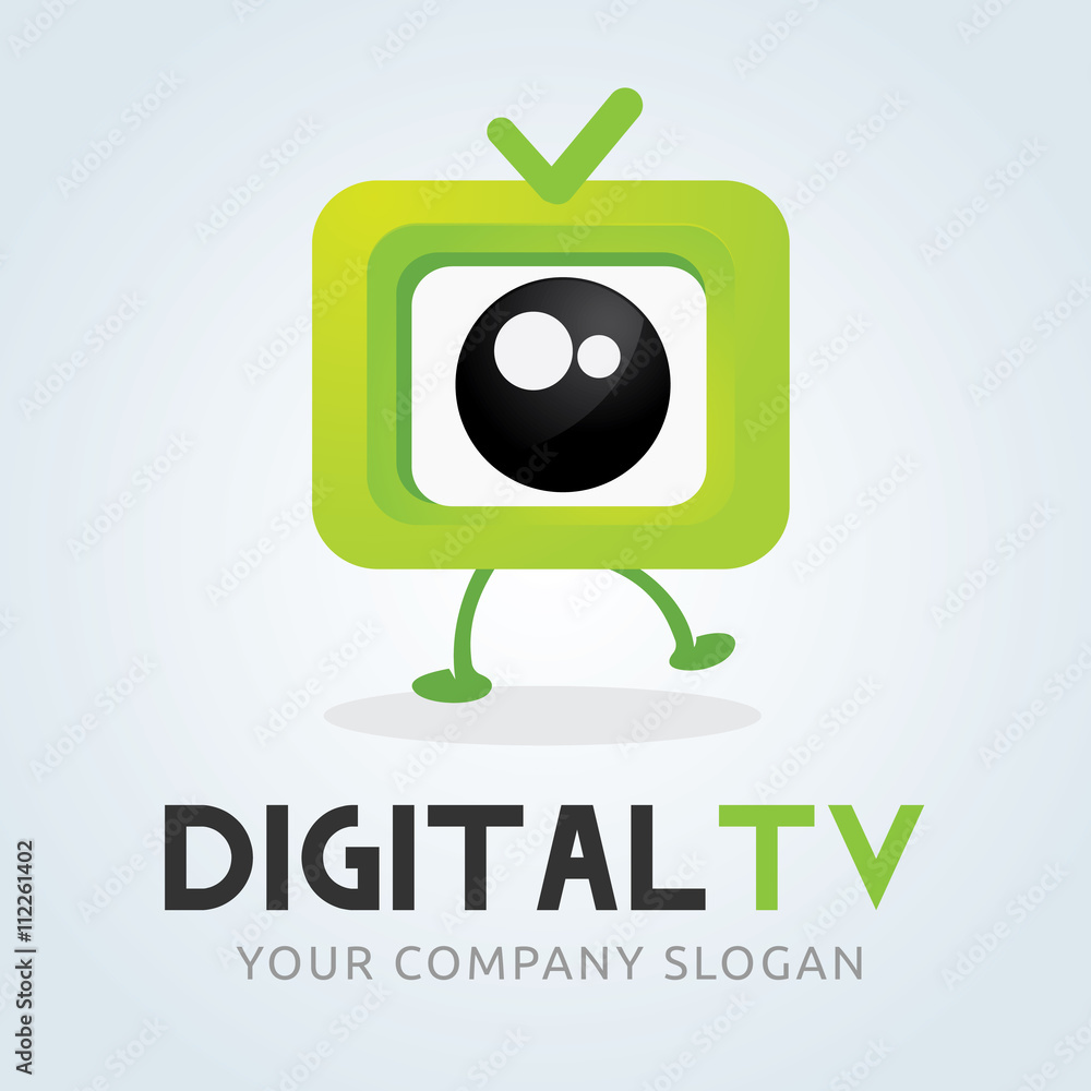 Digital TV logo. Television logo. Channel logo. cute cartoon   logo template. Stock Vector | Adobe Stock