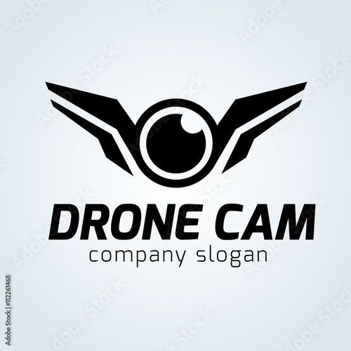 Drone Logo. Eye logo design template. vector logo template.