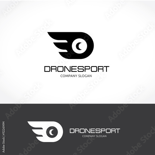 Drone Logo. Eye logo design template. vector logo template.