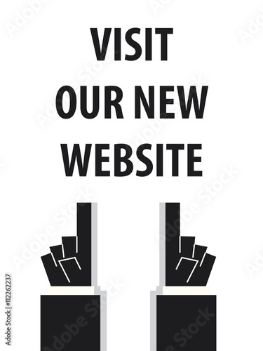 VISIT OUR NEW WEBSITE typography vector illustrartion
