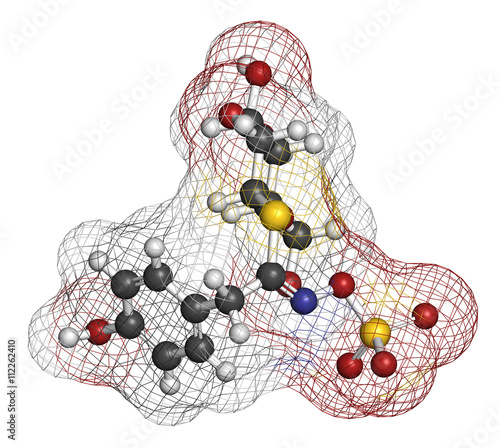 Sinalbin glucosinolate molecule. Present in seeds of white mustard. photo