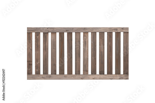 Wood fence isolated on white background , Wood fence , Brown wood frence