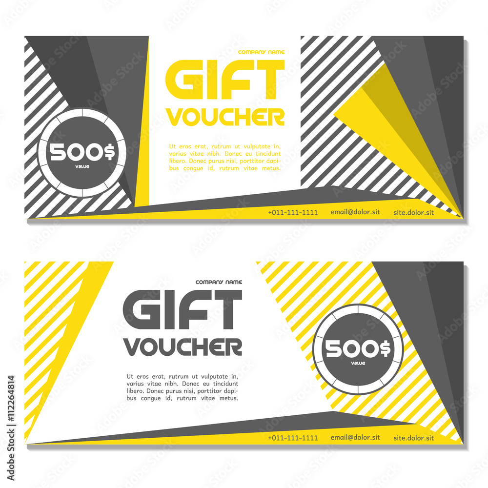 Fototapeta premium Gift voucher. Vector, illustration. Voucher template.