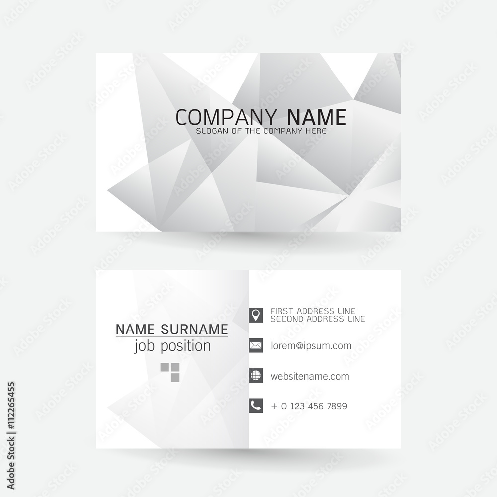 Naklejka premium vector Modern simple light business card template with flat user