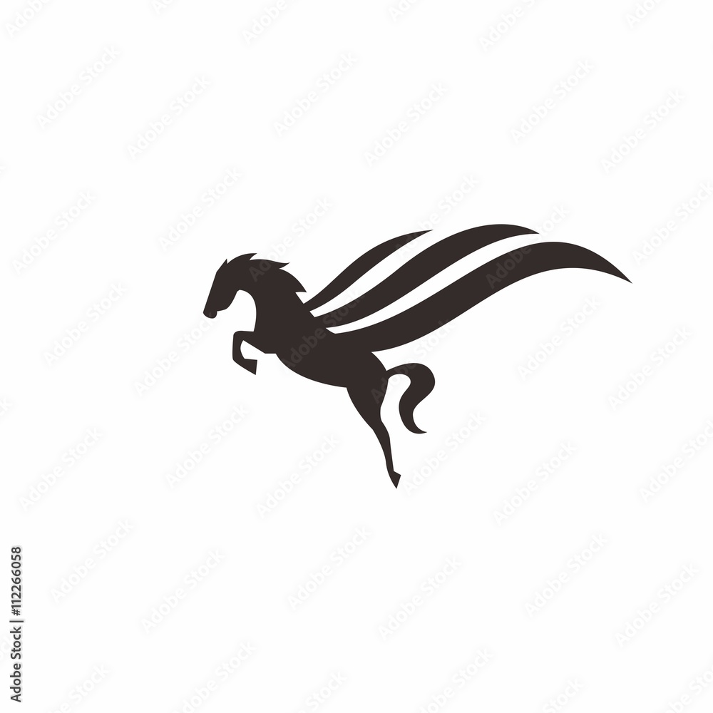Elegant Fly Horse Logo