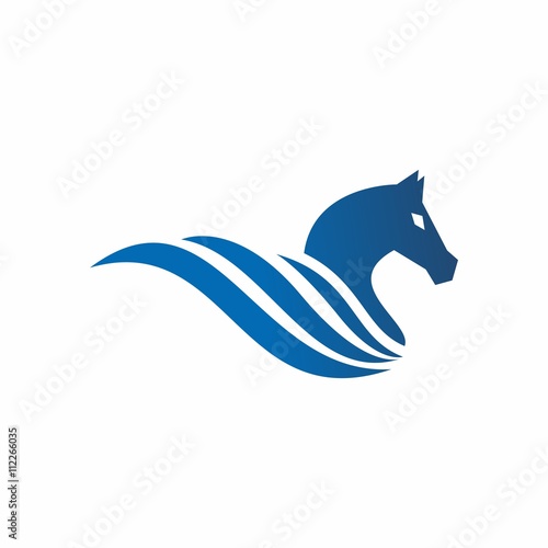 Elegant wing Horse Logo