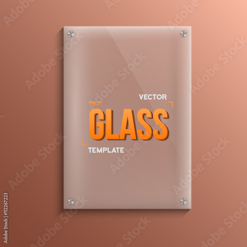 Illustration of Realistic Vector Glass Plate Template Icon. EPS10 Vector Plastic Plate 