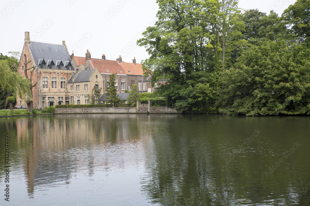 Bruges, Belgium, Minnewater lake