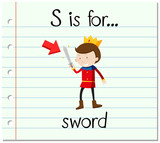 Flashcard letter S is for sword