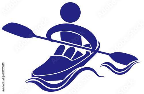 Logo design for kayaking in blue