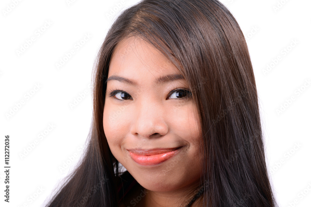 Smiling Asian woman isolated on white background Smiling Asian woman isolated on white background