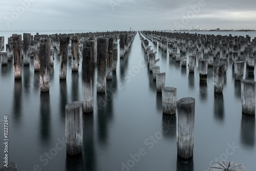 Mooring poles at Princes Pier