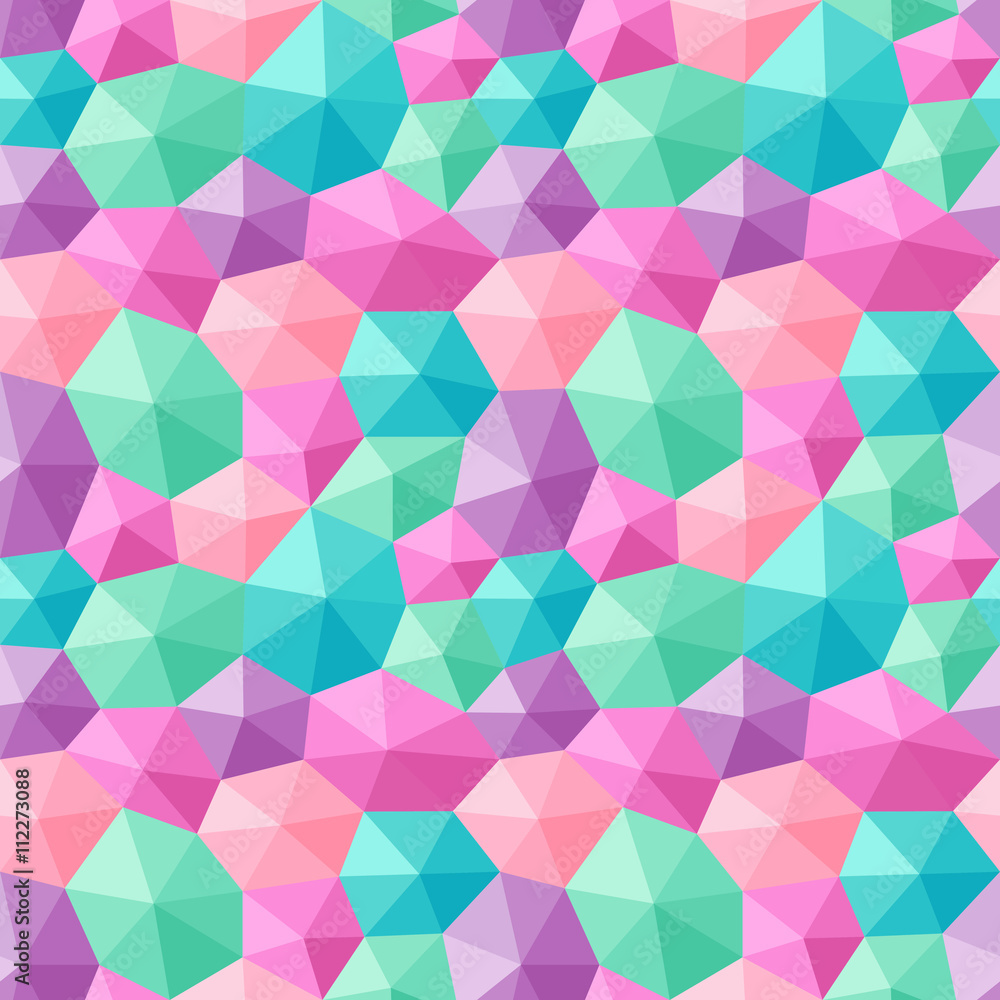 Obraz premium Mixed hexagons three dimensional shading multicolor pastels