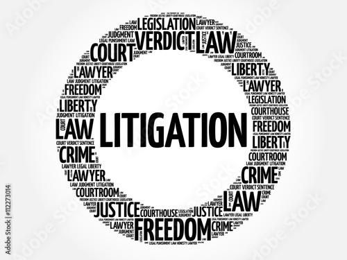 Litigation word cloud concept