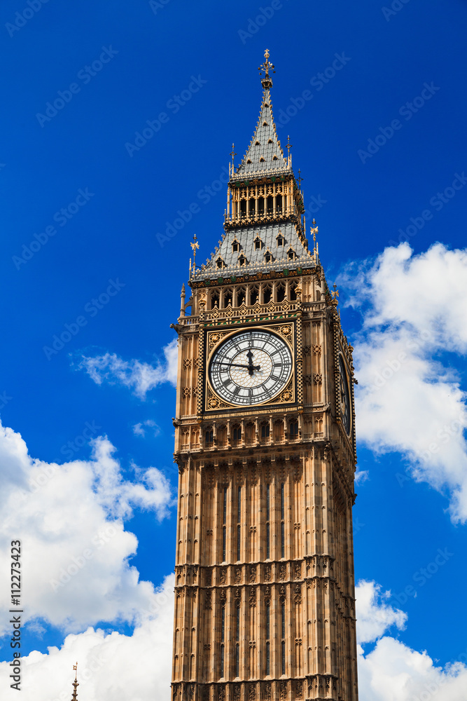 Close up Big Ben on Sunny Day, London, UK..
