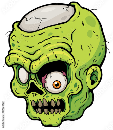 Vector illustration of Cartoon zombie face