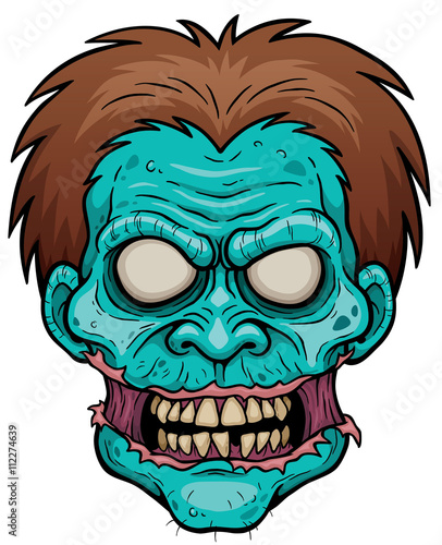 Vector illustration of Cartoon zombie face