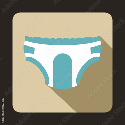 Adult diapers icon, flat style