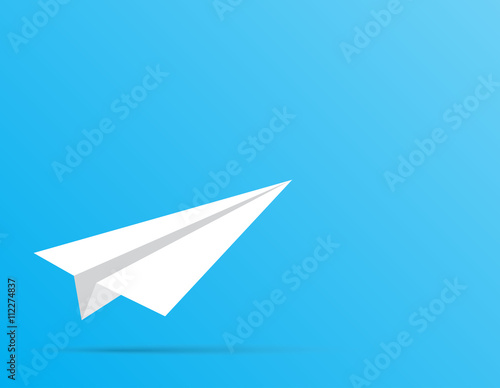 Paper white plane. The beginning of the way.