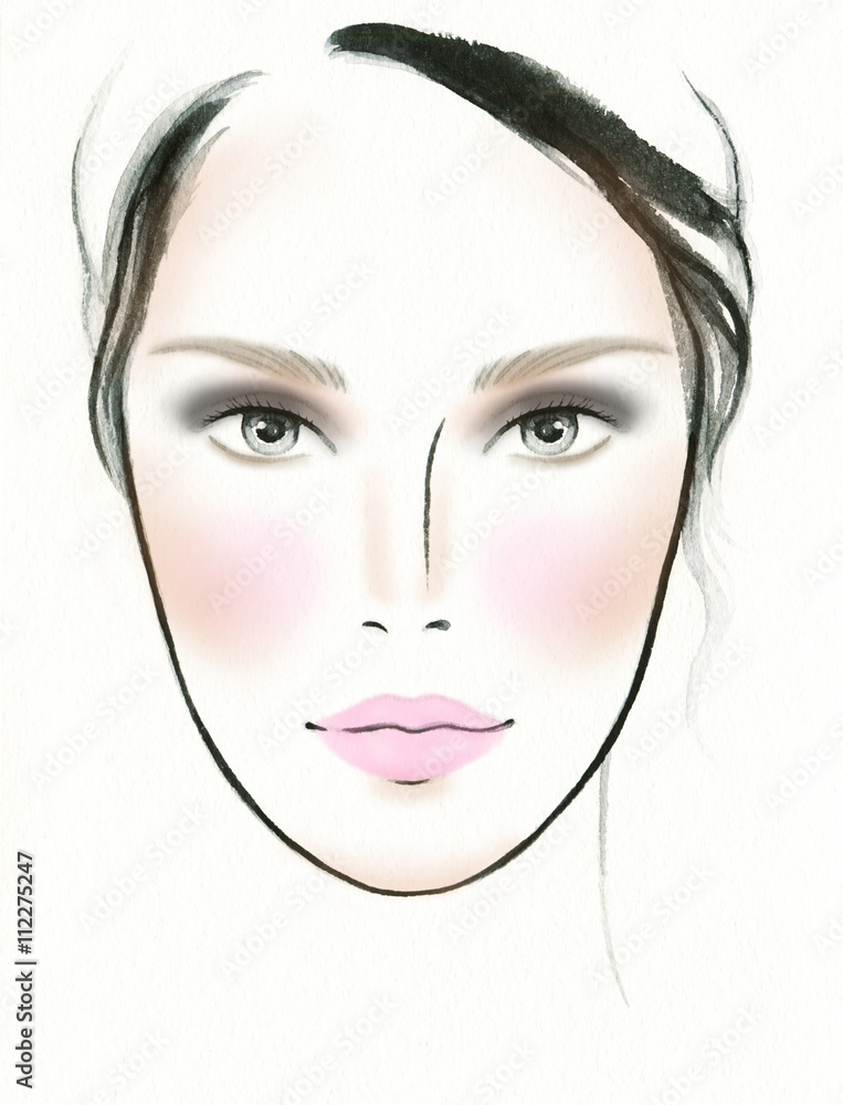 makeup ideas for image. perfect woman face. makeup artist. fashion illustration makeup ideas for image. perfect woman face. makeup artist. fashion illustration