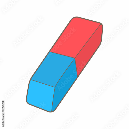 Blue and red rubber pencil eraser icon