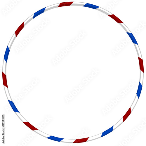 Hula hoop with blue and red striped