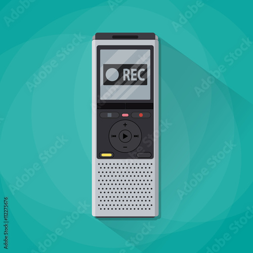 Dictaphone icon, flat design style.