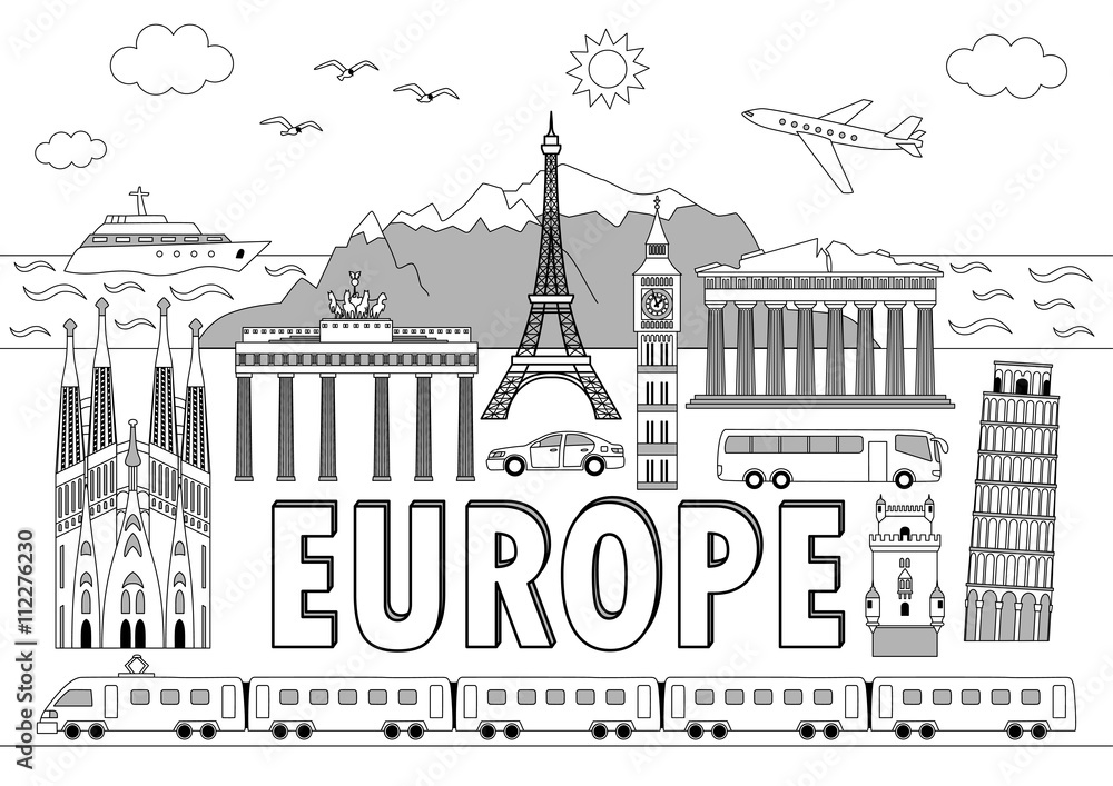 Europe travel set