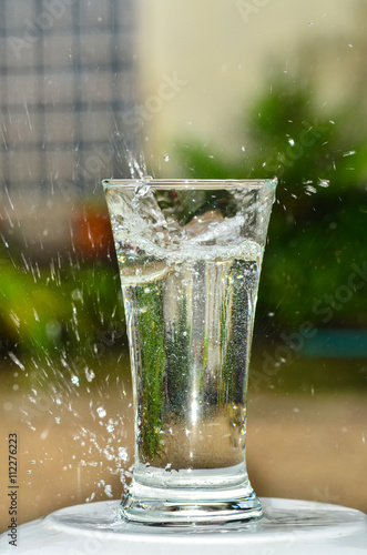 water drop in glass