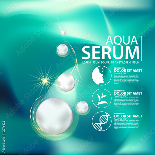 aqua skin collagen Serum and Background Concept Skin Care Cosmetic.