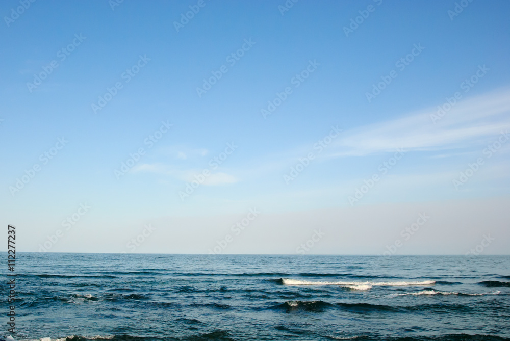 seascape sky sea waves background