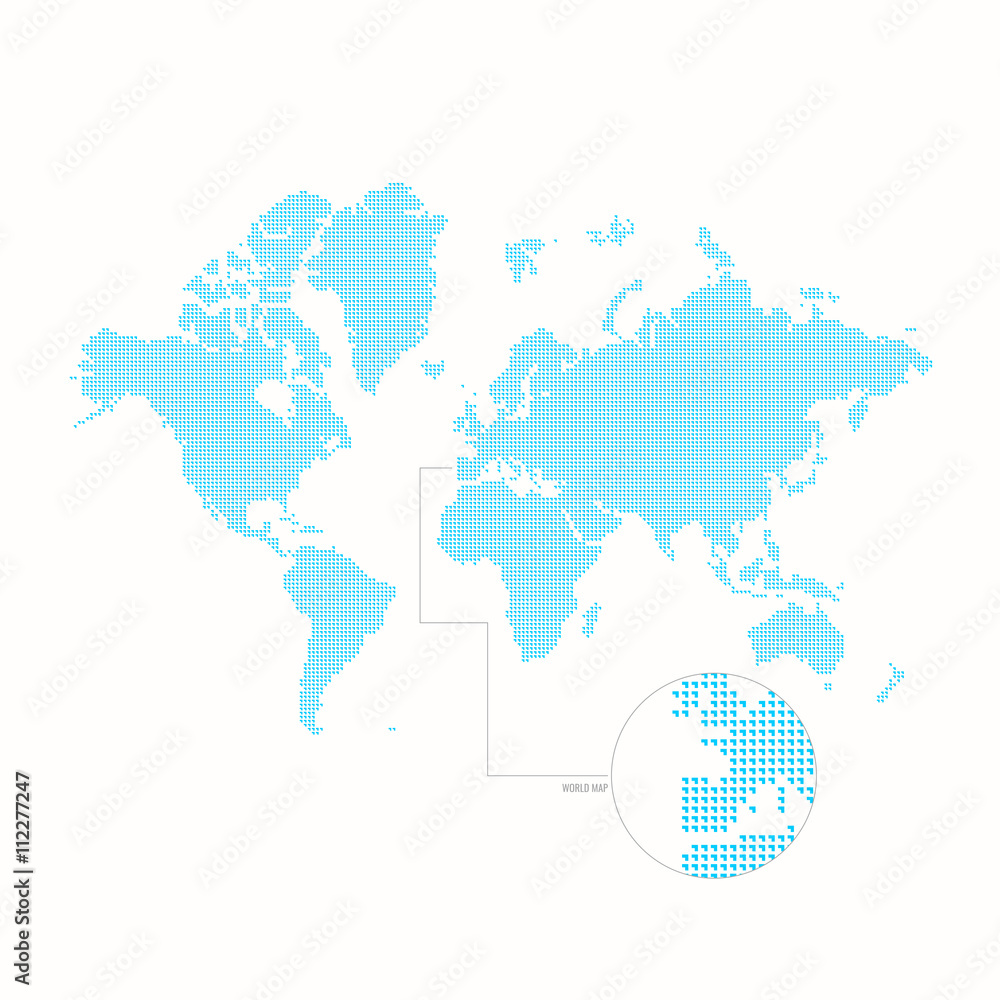 Fototapeta premium Dotted world map.