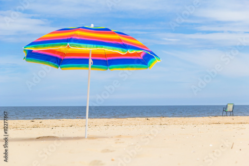 Colorful sunshade sunny beach