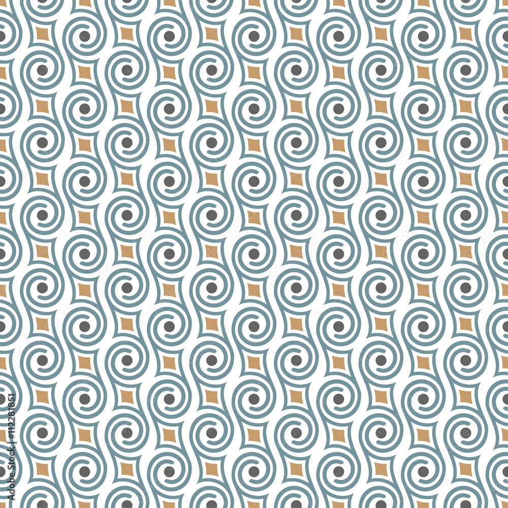 Seamless retro pattern with swirls